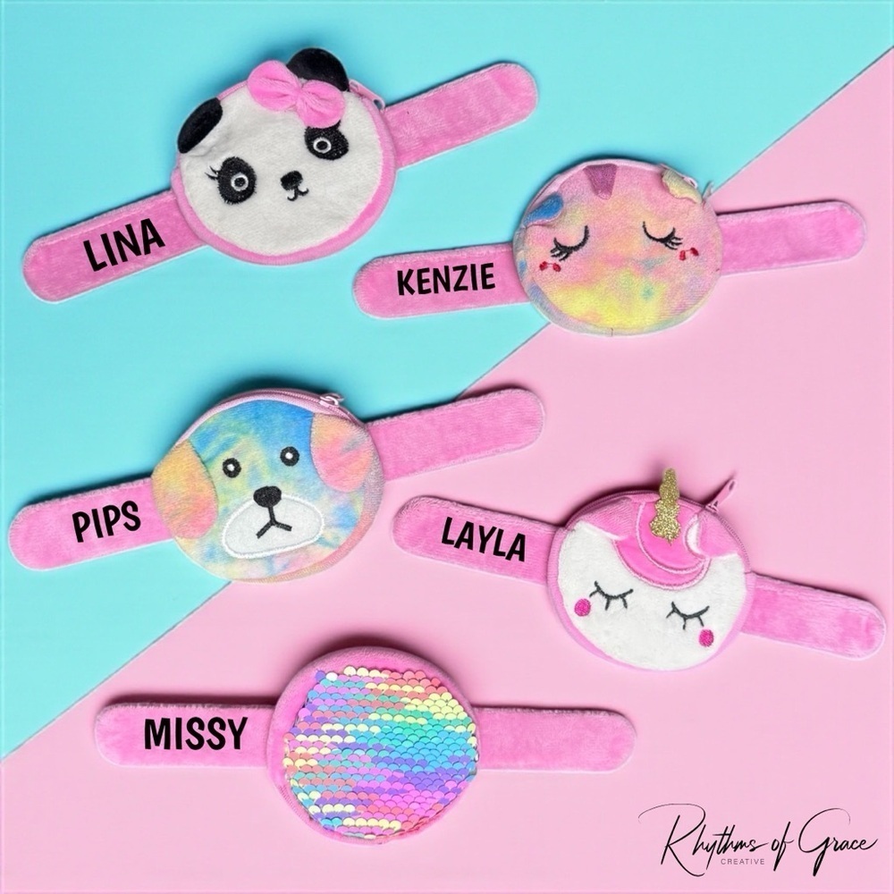 Cute & Cozy: Custom Plush Slap Bracelet Wrist Wallets! Personalized Gift